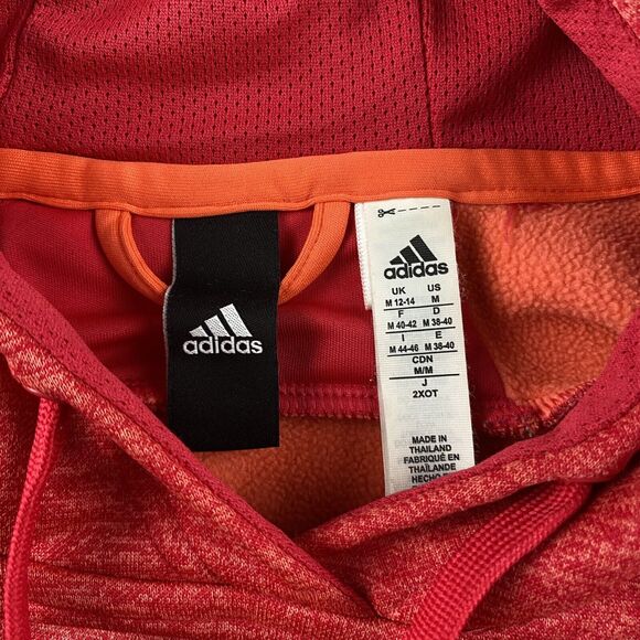 Adidas Hoodie Sweatshirt Womens Medium 12 14 Red Pullover Hooded Athletic EUC - Picture 4 of 12